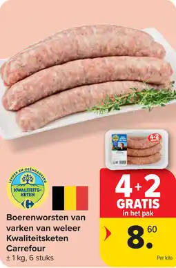 Carrefour Boerenworsten van varken van weleer Kwaliteitsketen Carrefour aanbieding