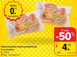 Carrefour Voorverpakte Botersandwiches La Lorraine aanbieding