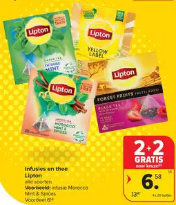 Carrefour Infusies en thee Lipton aanbieding