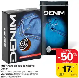 Carrefour Aftershave en eau de toilette Denim aanbieding