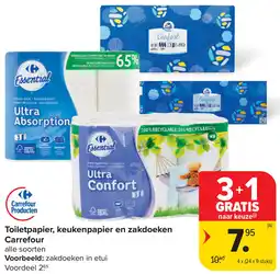 Carrefour Toiletpapier, keukenpapier en zakdoeken Carrefour aanbieding