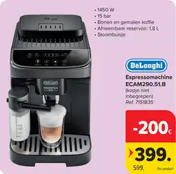 Carrefour DeLonghi Espressomachine ECAM290.51.B aanbieding