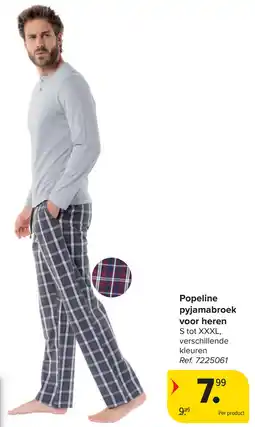 Carrefour Popeline pyjamabroek voor heren aanbieding