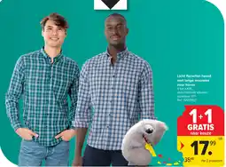 Carrefour Licht flanellen hemd met lange mouwen voor heren aanbieding