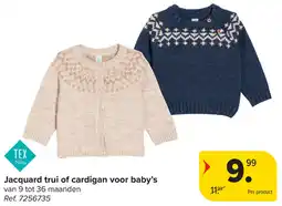 Carrefour Jacquard trui of cardigan voor baby's aanbieding