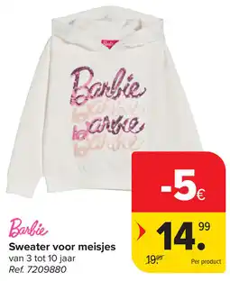 Carrefour Barbie Sweater voor meisjes aanbieding