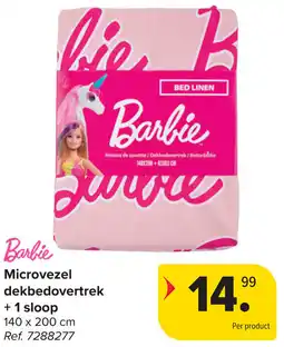 Carrefour Barbie Microvezel dekbedovertrek +1 sloop aanbieding