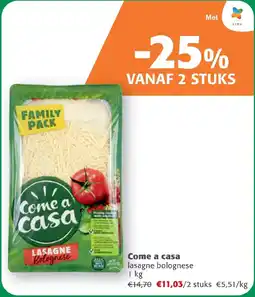 Comarkt Come a casa lasagne bolognese aanbieding