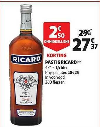 Auchan Pastis Ricard aanbieding