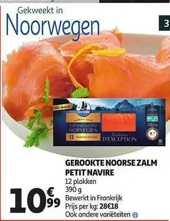 Auchan Gerookte Noorse Zalm Petit Navire aanbieding