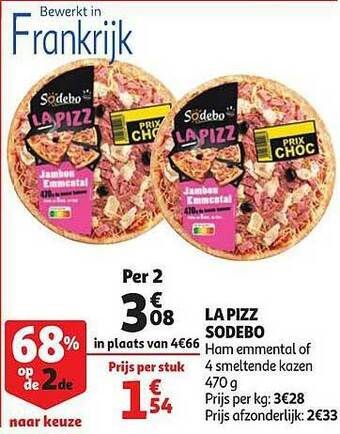 Auchan La Pizz Sodebo aanbieding