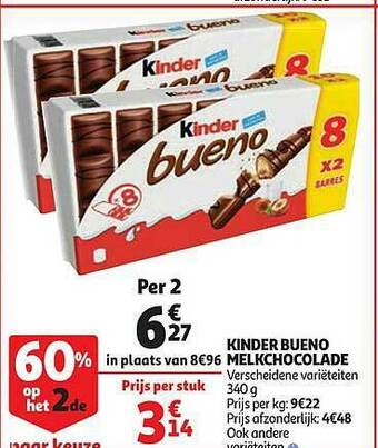 Auchan Kinder Bueno Melkchocolade aanbieding