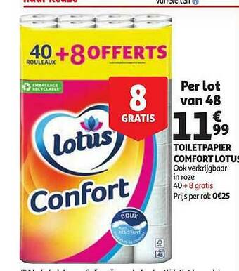 Auchan Toiletpapier Comfort Lotus aanbieding