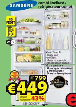 ElectroStock Samsung combi koelkast réfrigérateur combi aanbieding