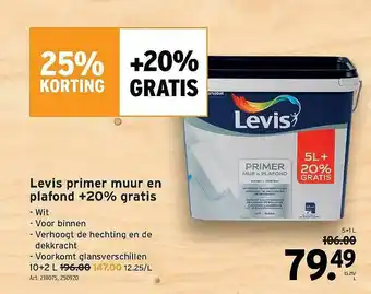 GAMMA Levis Primer Muur En Plafond aanbieding