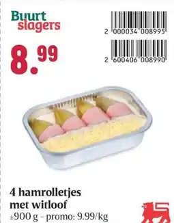 Buurtslagers 4 hamrolletjes met witloof aanbieding