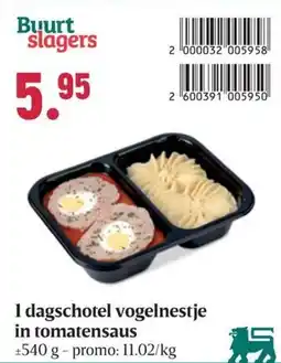 Buurtslagers I dagschotel vogelnestje in tomatensaus aanbieding