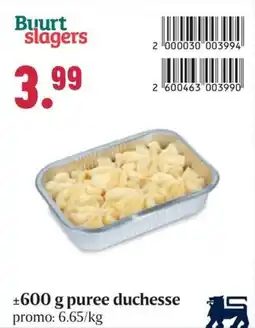 Buurtslagers Puree duchesse aanbieding