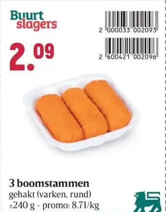 Buurtslagers 3 boomstammen aanbieding