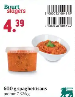 Buurtslagers Spaghettisaus aanbieding