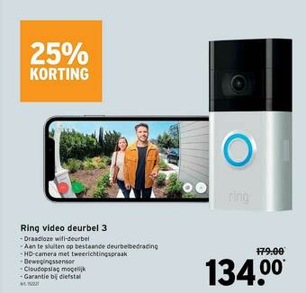 GAMMA Ring Video Deurbel 3 aanbieding