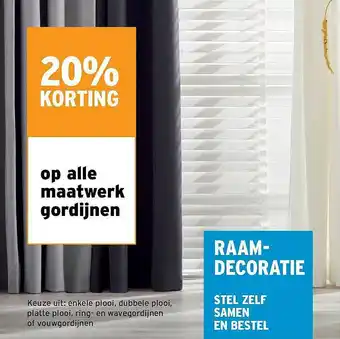 GAMMA 20% Korting Op Alle Maatwerk Gordijnen aanbieding