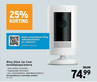 GAMMA Ring Stick Up Cam Beveiligingscamera aanbieding