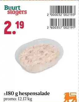 Buurtslagers Hespensalade aanbieding