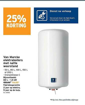 GAMMA Van Marcke Elektraboilers Met Natte Weerstand aanbieding