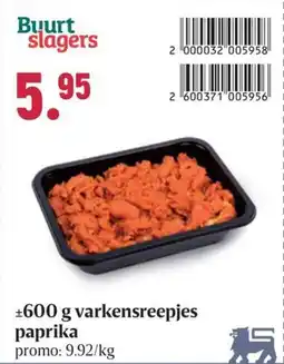 Buurtslagers Varkensreepjes paprika aanbieding