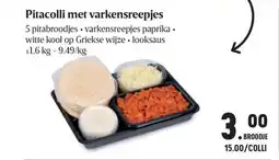 Buurtslagers Pitacolli met varkensreepjes aanbieding