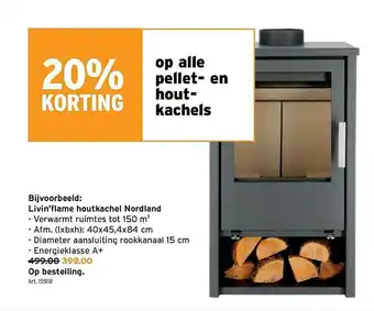 GAMMA Livin Flame Houtkachel Nordland aanbieding
