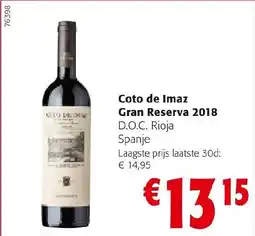 Colruyt Coto de imaz gran reserva 2018 aanbieding