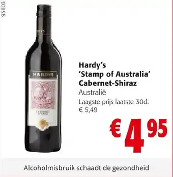Colruyt Hardy's Stamp of Australia Cabernet Shiraz aanbieding