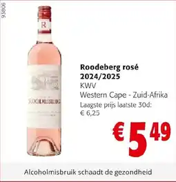 Colruyt Roodeberg rosé 2024/2025 KWV aanbieding