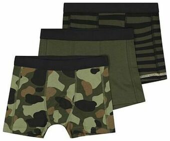 HEMA HEMA Kinderboxers Katoen Stretch Camo - 3 Stuks Groen (groen) aanbieding