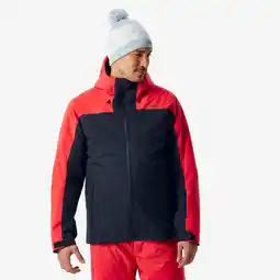 Decathlon Warme en waterdichte ski-jas voor heren 500 marineblauw rood aanbieding