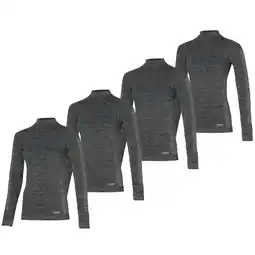 Decathlon Heat Keeper Thermoshirt Lange Mouw Dames Premium 4-pack Zwart Melange aanbieding