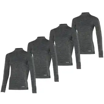 Decathlon Heat Keeper Thermoshirt Lange Mouw Dames Premium 4-pack Zwart Melange aanbieding