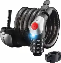 Decathlon ROCKBROS Fietsslot Kabel 120/180cm met 4-cijferige Code, Waterdicht aanbieding