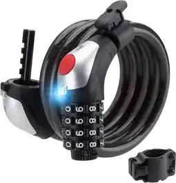 Decathlon ROCKBROS Fietsslot Kabel 120/180cm met 4-cijferige Code, Waterdicht aanbieding