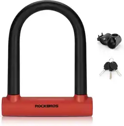 Decathlon ROCKBROS Bike U-Lock 3 Sleutels Fietsslot Met Slothouder aanbieding