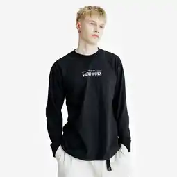 Decathlon Herenshirt met lange mouwen en print Lifetech zwart aanbieding