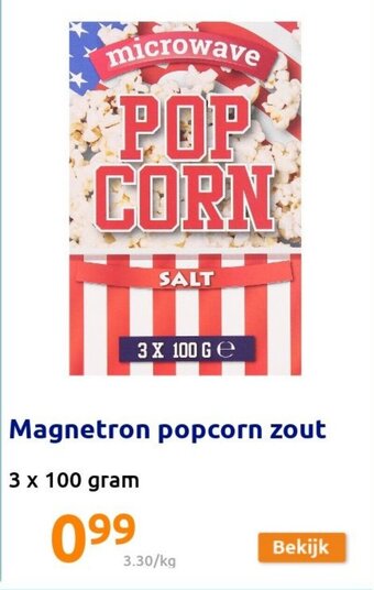 Action Magnetron popcorn zout aanbieding