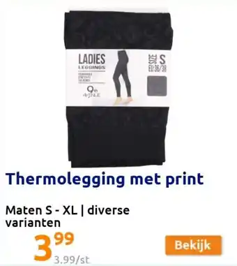 Action Thermolegging met print S-XL aanbieding
