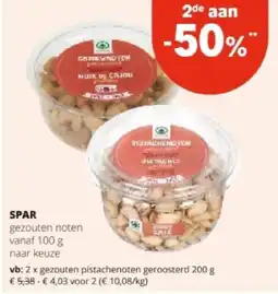 Spar SPAR gezouten noten vanaf 100 g aanbieding