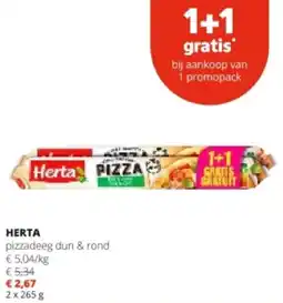 Spar HERTA pizzadeeg dun & rond aanbieding