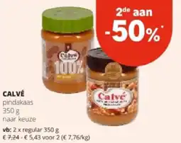 Spar CALVÉ pindakaas 350 g aanbieding