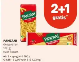 Spar PANZANI deegwaren 500 g aanbieding