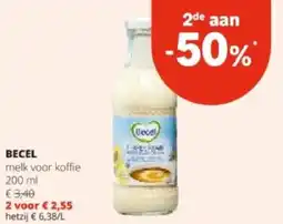 Spar BECEL melk voor koffie 200 ml aanbieding